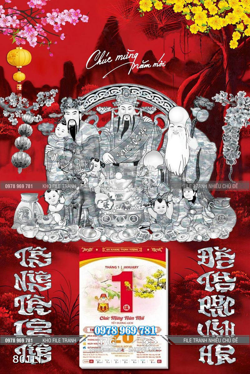 File lịch Tết Phúc Lộc Thọ