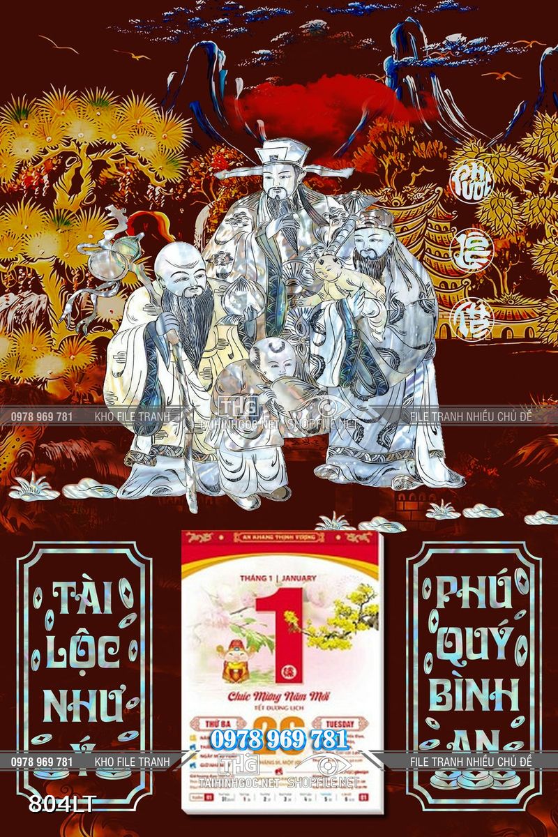File tranh Phúc Lộc Thọ