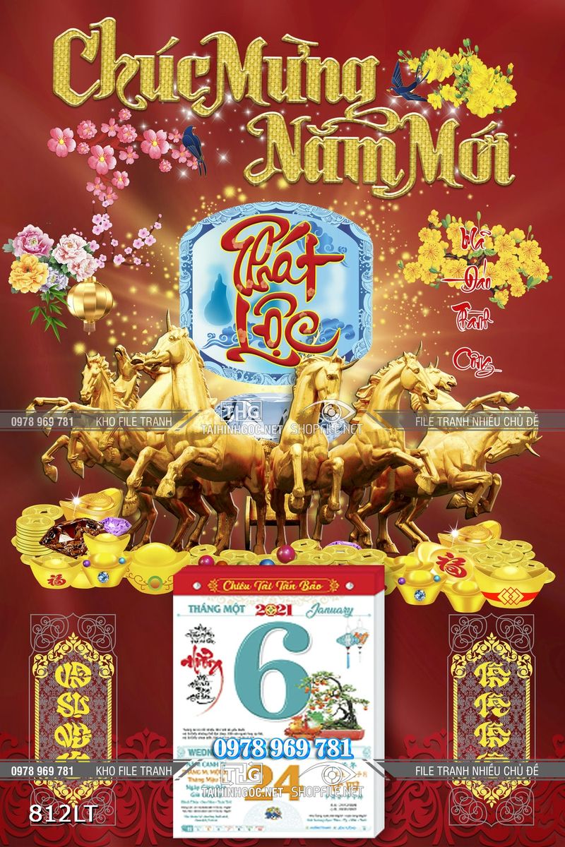 File lịch Psd ngựa phát lộc