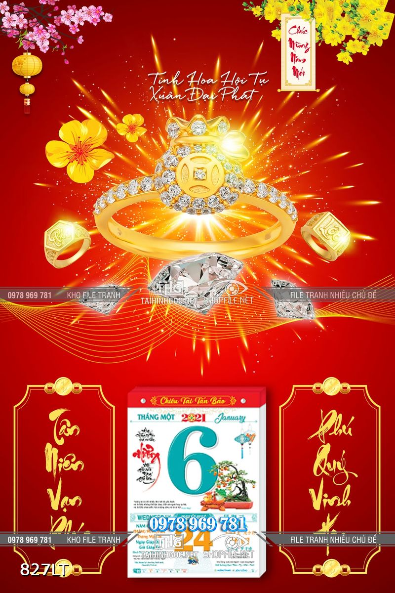 File lịch vàng bạc đá quý