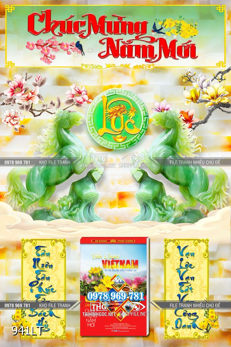 File lịch Tết Ngựa giả ngọc Tài Lộc 941LT
