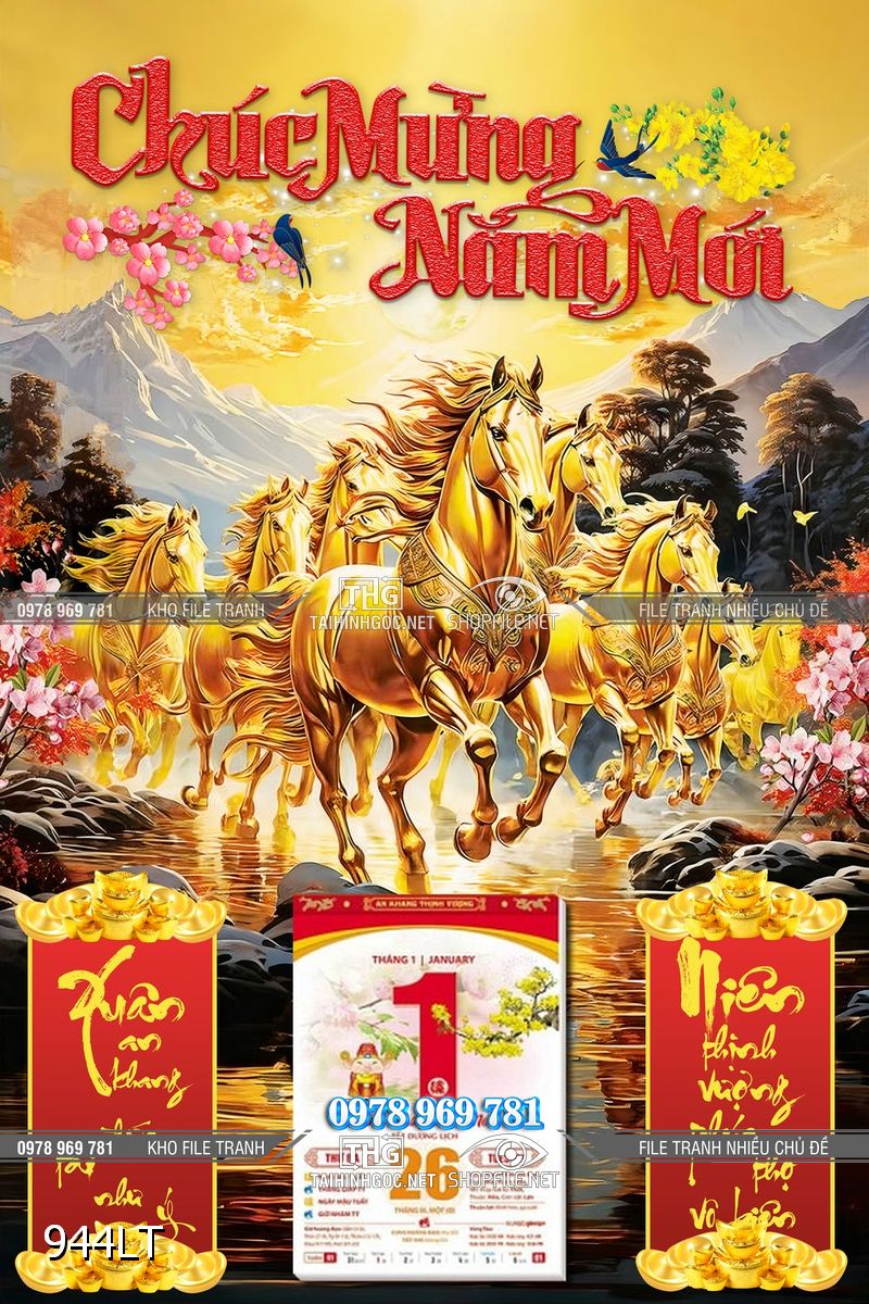 File lịch Tết Ngựa vàng bát mã Bính Ngọ 944LT