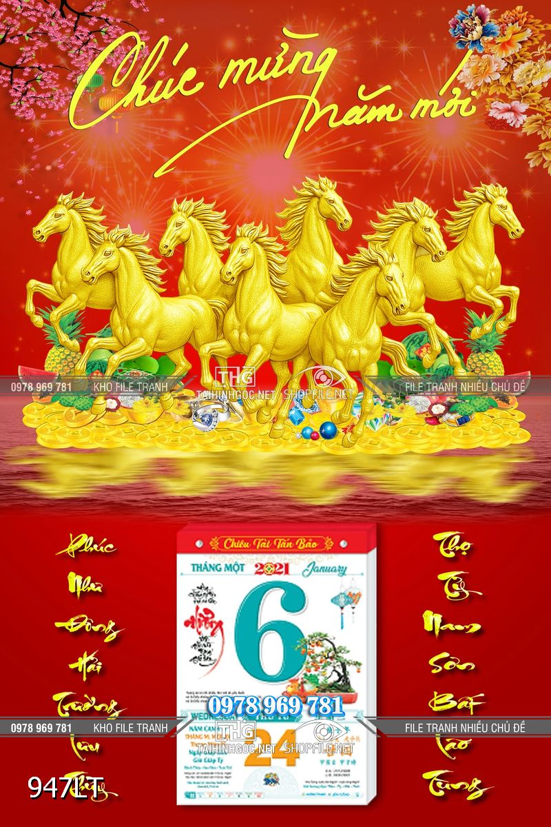 File lịch Tết Mã Đáo Thành Công 947LT