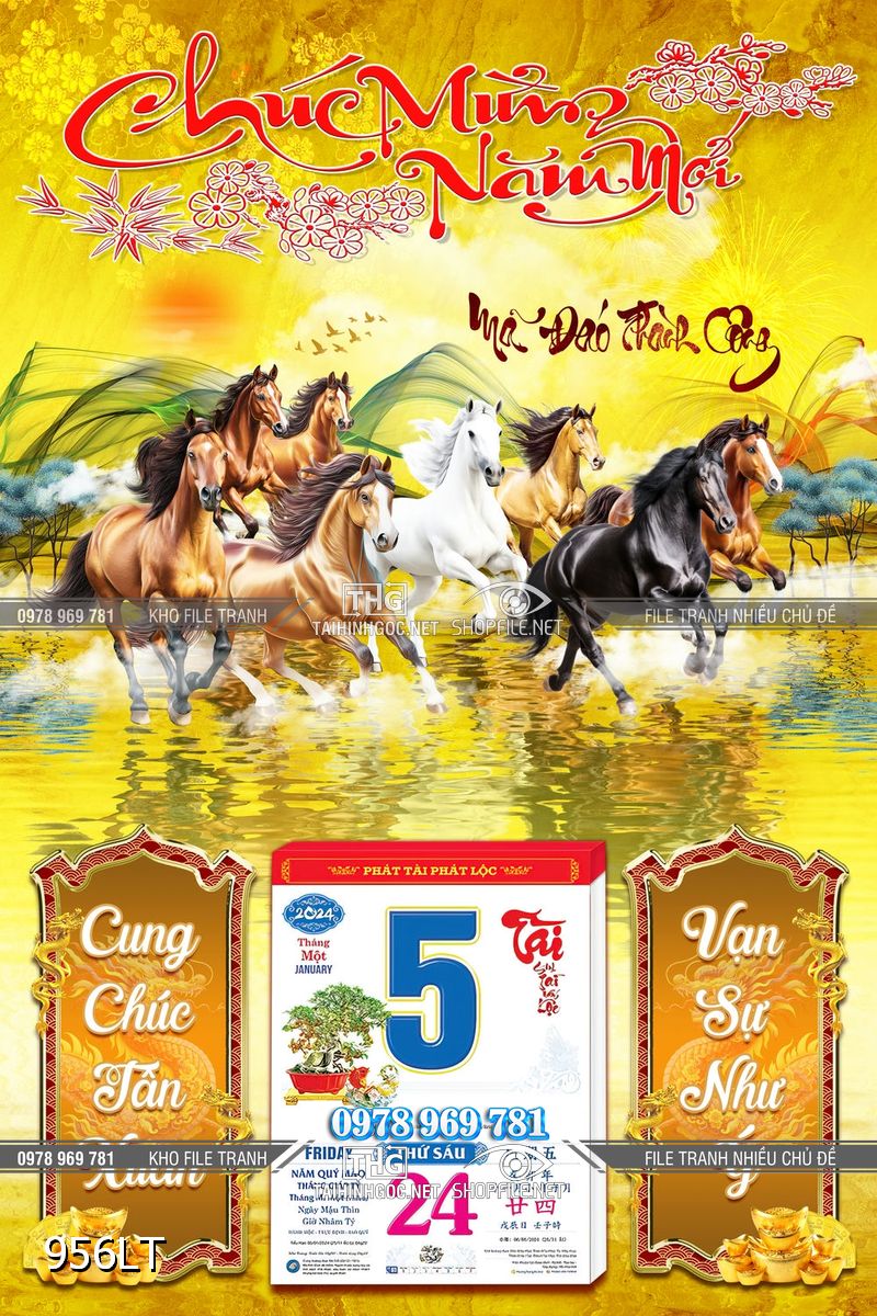 File lịch Tết Mã Đáo Thành Công 956LT