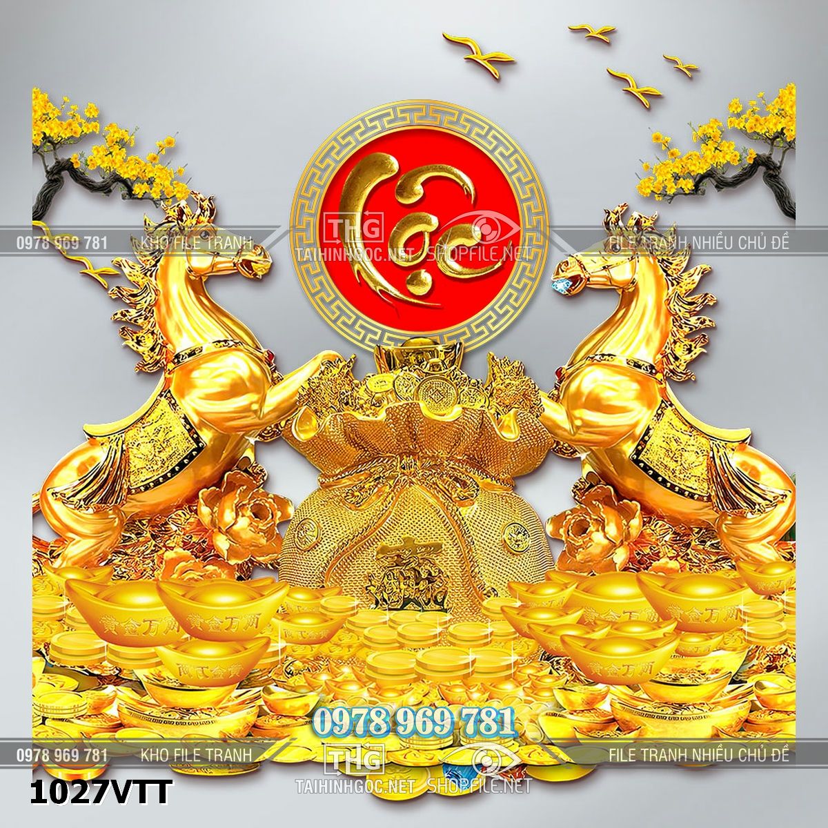 File ngựa bính ngọ 2026 psd chữ lộc 3d thư pháp tết 1027VTT