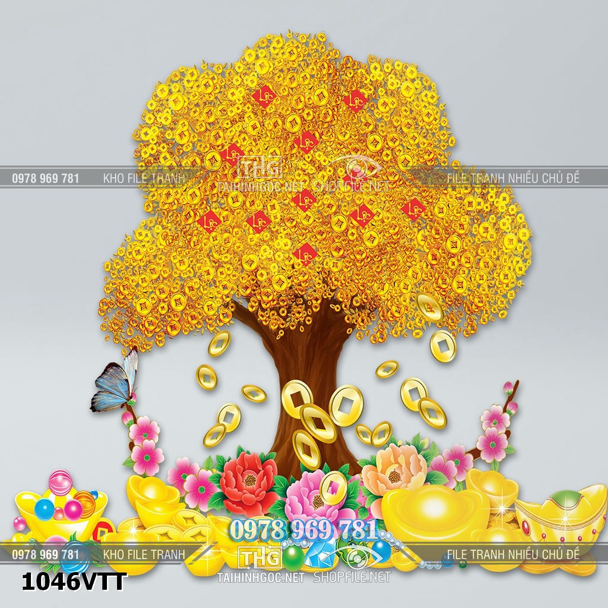 File tranh cây tiền vàng cây kim tiền psd tách lớp 1046VTT