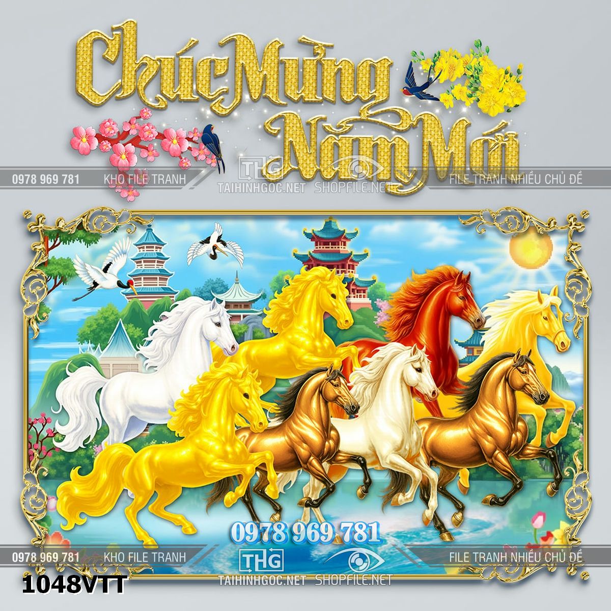 File tư liệu tết mã đáo thành công 8 con ngựa tết 1048VTT
