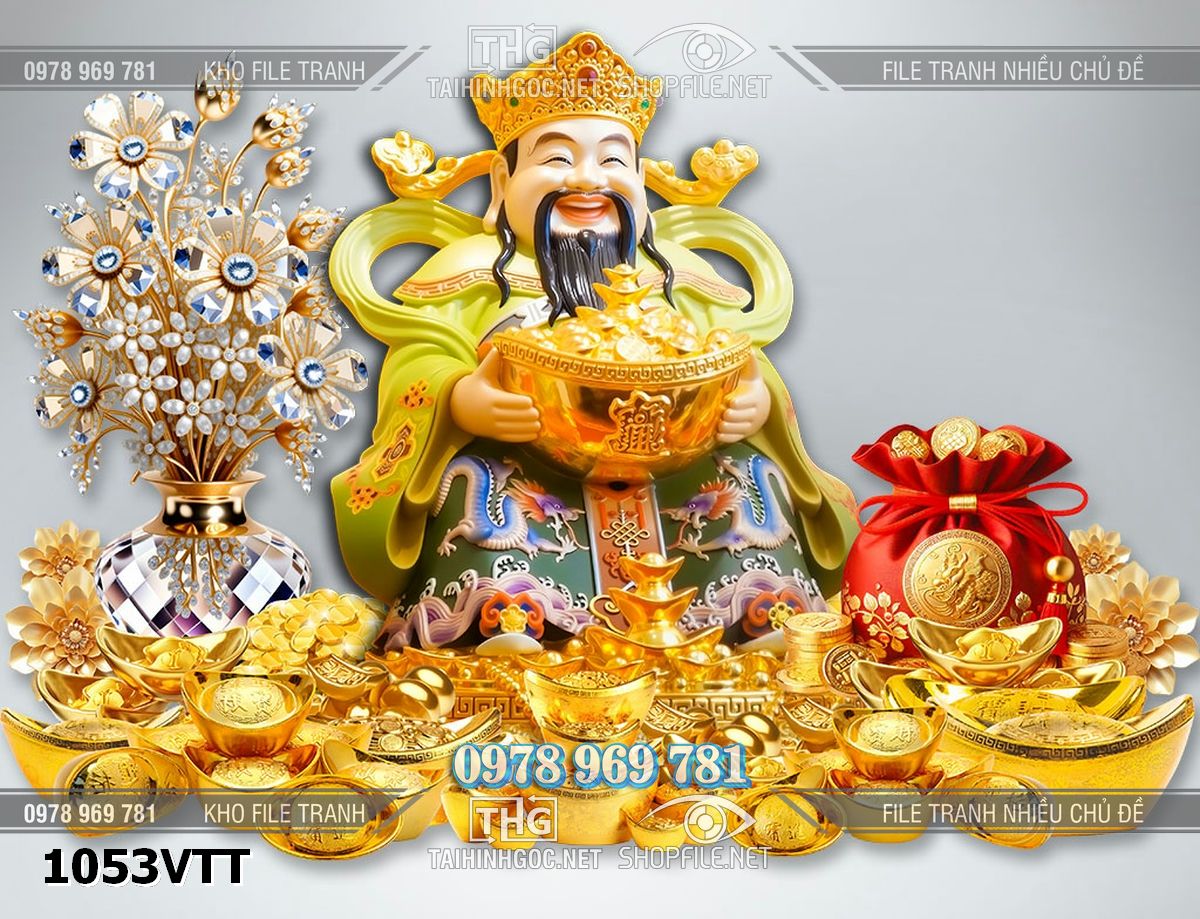 File tách lớp psd ông thần tài ôm thỏi vàng bạc đá quý tết bính ngọ 1053VTT