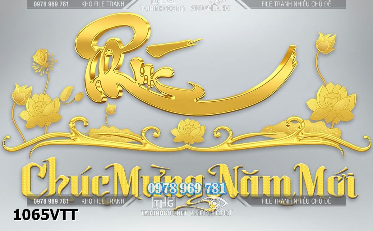File psd chữ phúc 3d gold chúc mừng năm mới 1065VTT