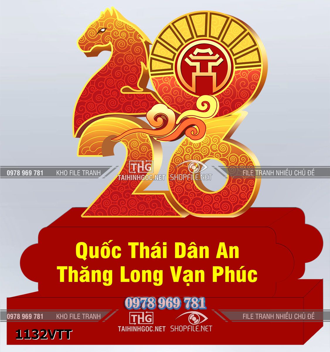 File tranh tết sự kiện mô hình background sân khấu tết 2026 năm ngựa 1132VTT