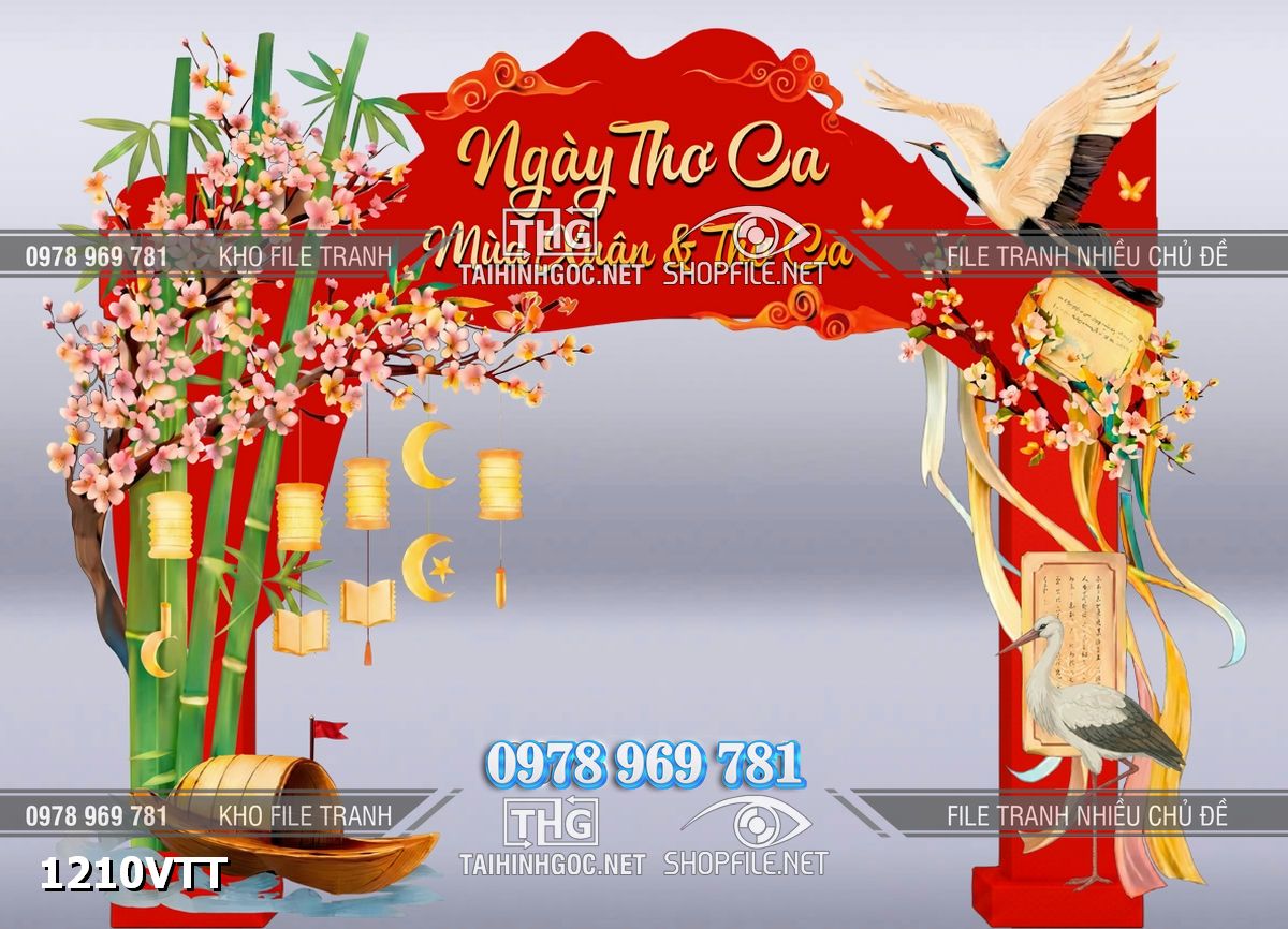 File cổng chào tết file mô hình tiểu cảnh sự kiện 3d tết 1210VTT