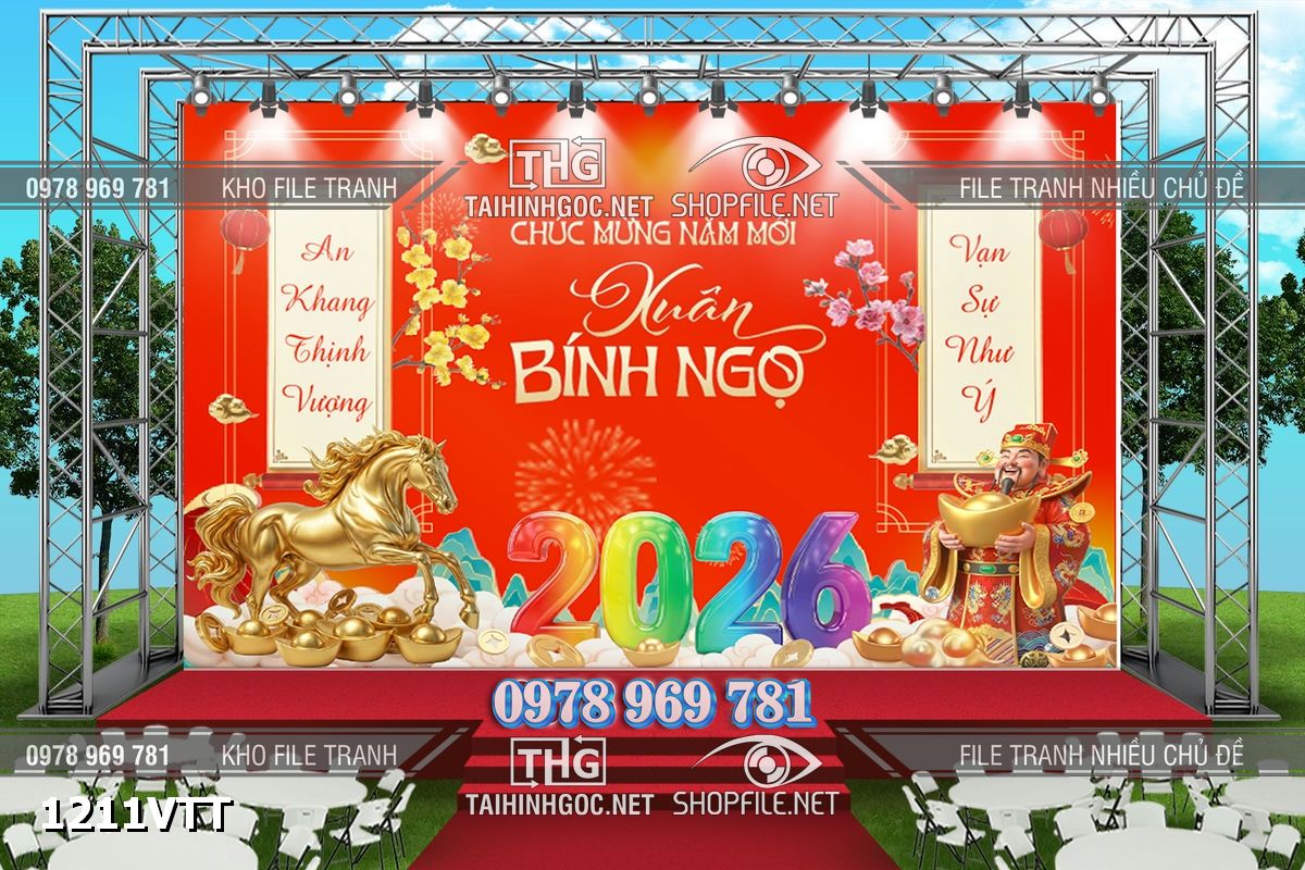 File tranh mô hình 3d background phông nền tết tiểu cảnh sự kiện tết 1211VTT