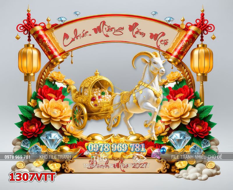 File psd tư liệu năm con dê 2027 tết 1307VTT