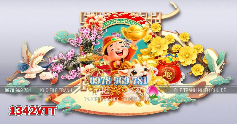 File tranh ông thần tài tài lộc đinh mùi 1342VTT