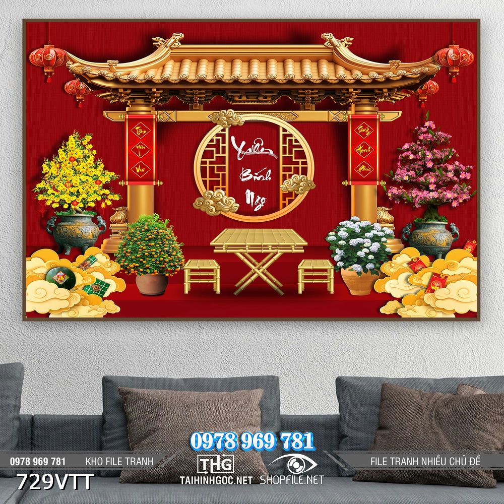 File tranh trang trí tết Bính Ngọ 2026 729VTT