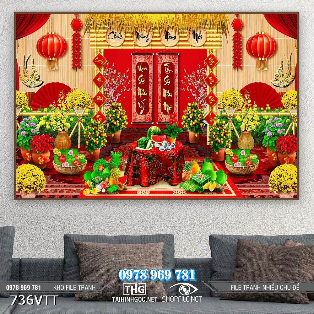File tranh Background phông nền chụp hình Tết Bính Ngọ 2026 736VTT
