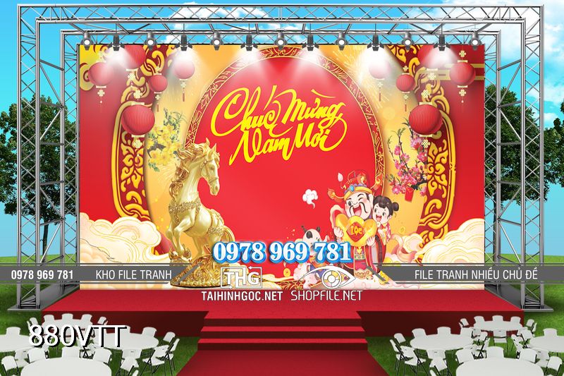 File tranh Backgroud chúc mừng năm mới xuân Bính Ngọ 880VTT