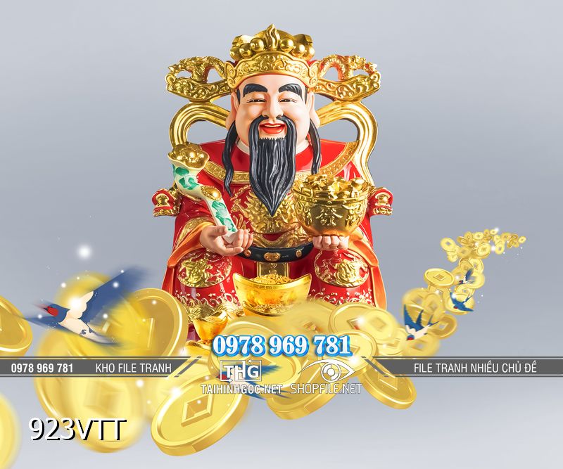 File tranh thần tài may mắn tài lộc đón xuân mới 923VTT