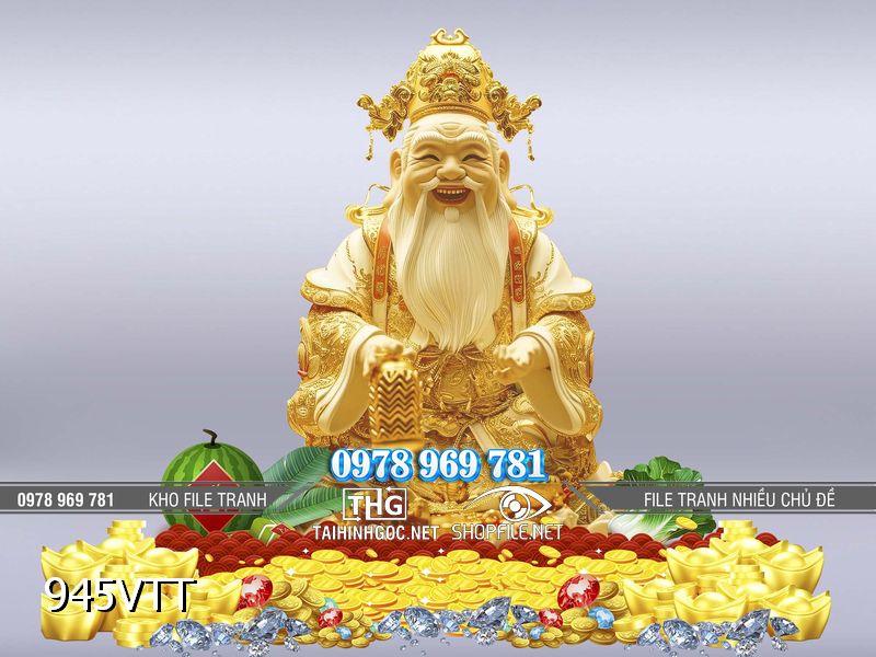 File tranh ông thần tài cười rạng rỡ đón chào xuân 2026 945VTT