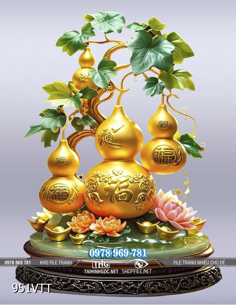 File Psd hồ lô vàng tài lộc 951VTT