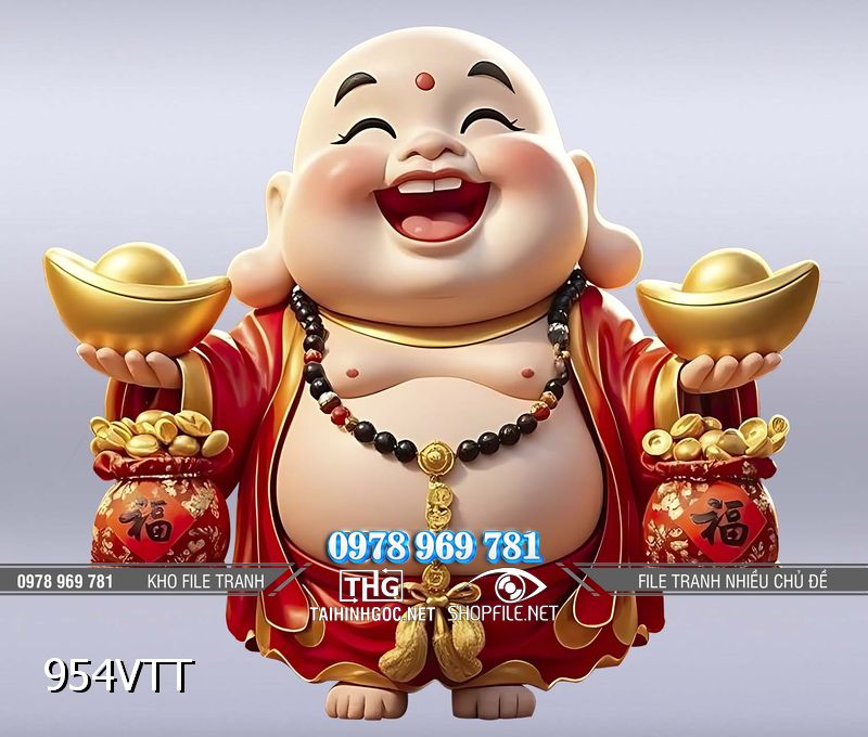 File tranh thần tài đáng yêu đón năm mới 954VTT