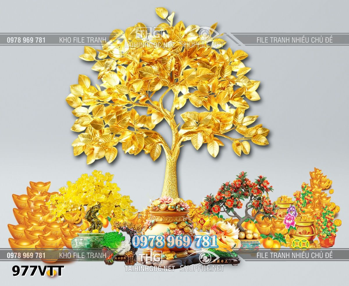 File tư liệu tết cây kim tiền trang trí tết 977VTT