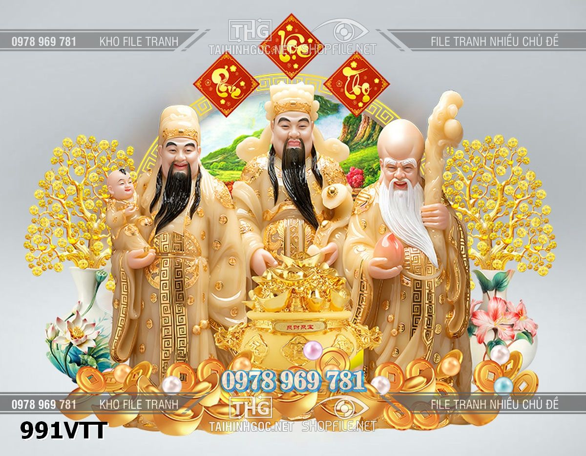 File psd tách lớp 3 ông phúc lộc thọ tài lộc 991VTT