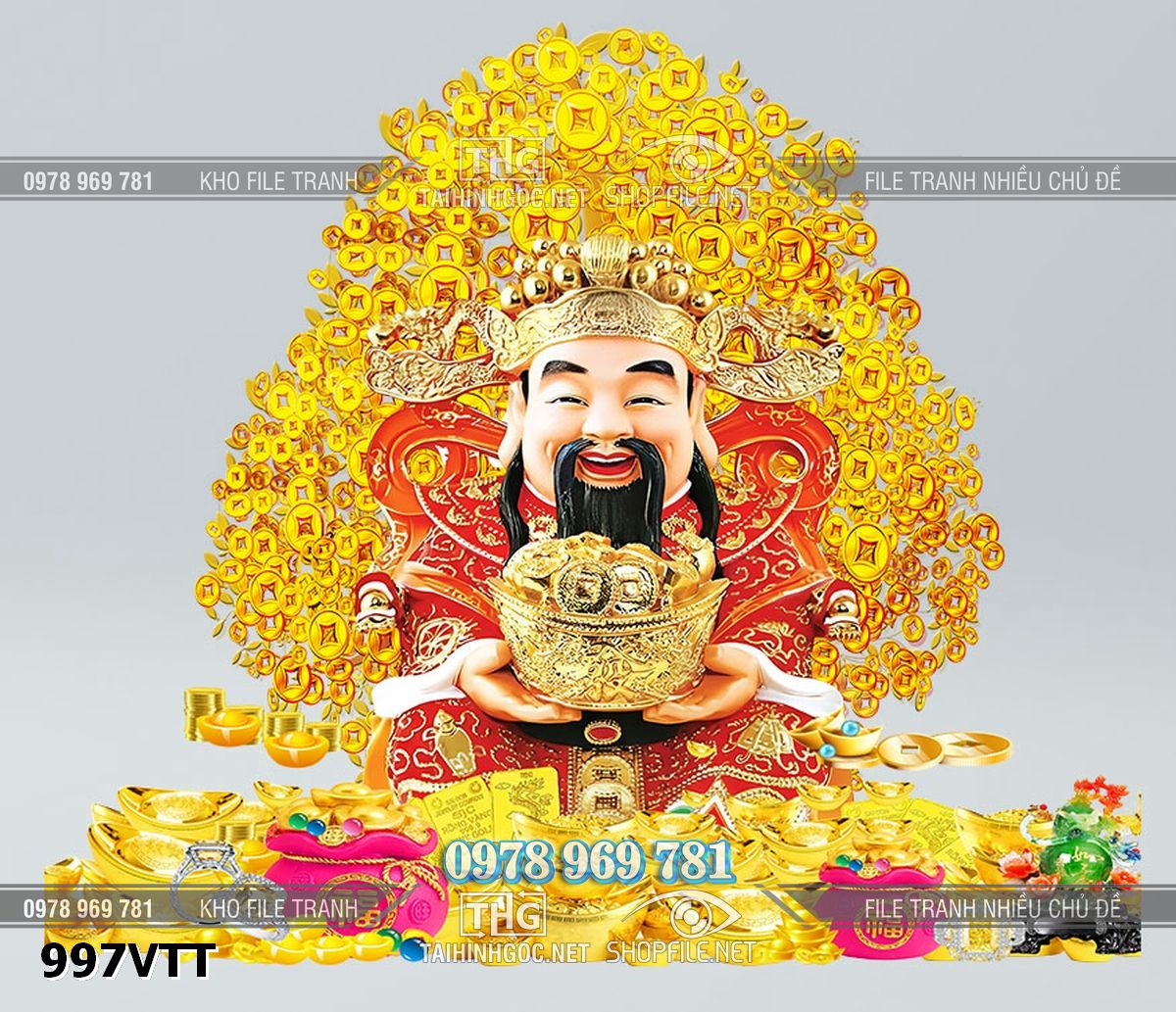 File ông thần tài và cây tiền kim tiền vàng bạc đá quý 997VTT